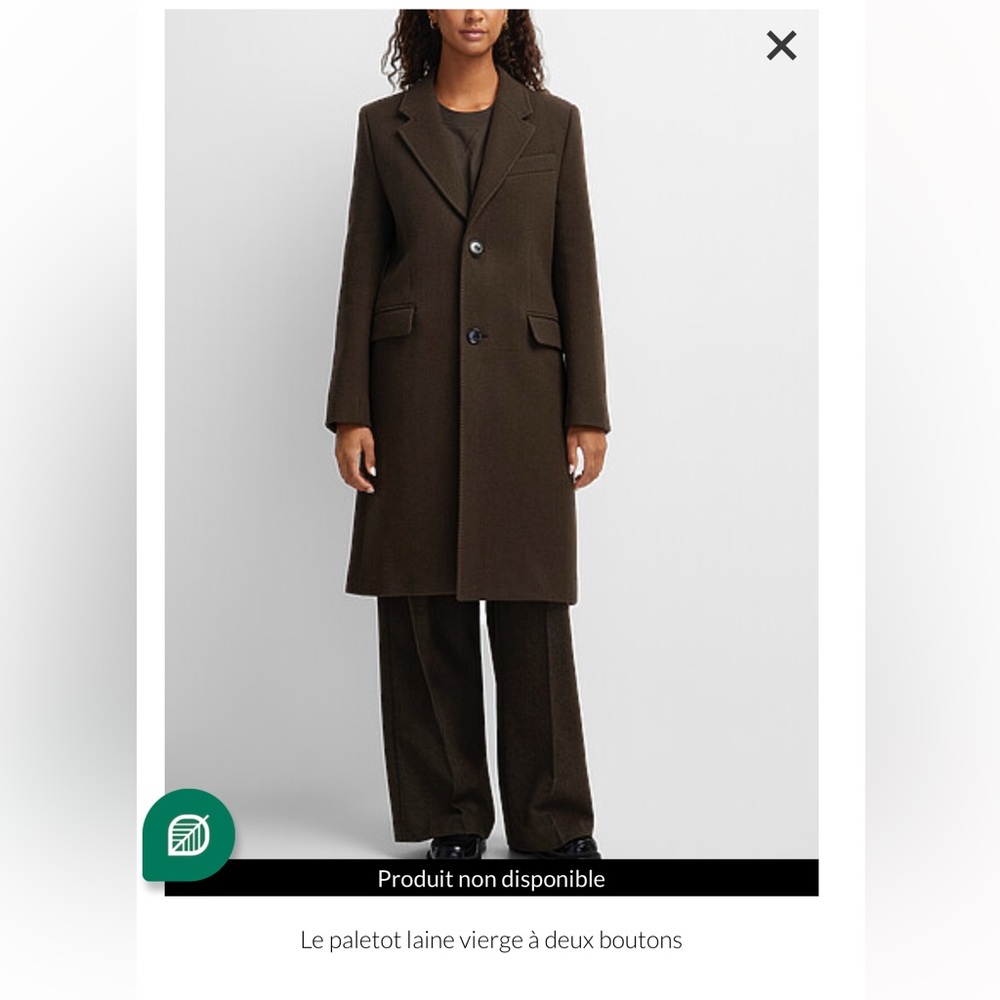 NWT- Ami Classic Brown Coat 100% Virgin wool